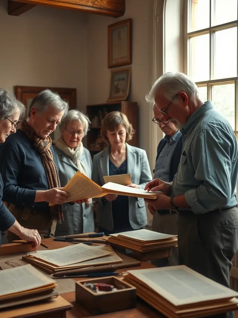 A vibrant image of participants actively engaged in a film restoration workshop, learning hands-on techniques to preserve old film reels at MON CHER PATRIMOINE's facility.